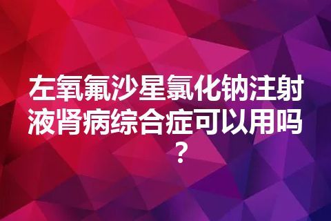 左氧氟沙星氯化钠注射液肾病综合症可以用吗？