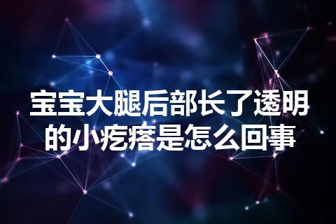 宝宝大腿后部长了透明的小疙瘩是怎么回事