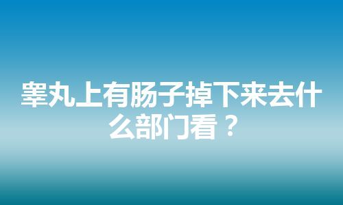 睾丸上有肠子掉下来去什么部门看？