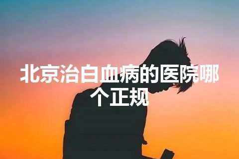 北京治白血病的医院哪个正规