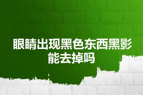 眼睛出现黑色东西黑影能去掉吗