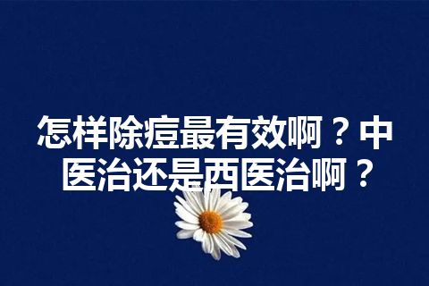 怎样除痘最有效啊？中医治还是西医治啊？