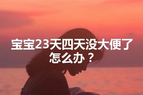 宝宝23天四天没大便了怎么办？