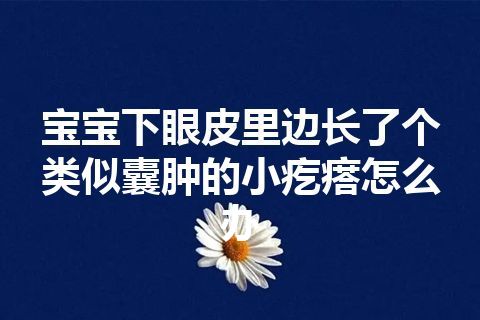 宝宝下眼皮里边长了个类似囊肿的小疙瘩怎么办