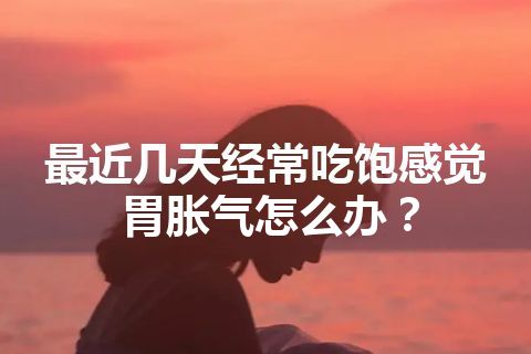 最近几天经常吃饱感觉胃胀气怎么办？