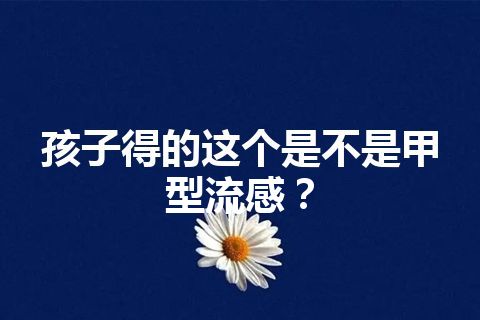 孩子得的这个是不是甲型流感？