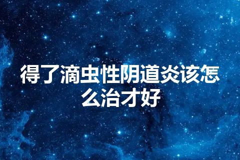 得了滴虫性阴道炎该怎么治才好