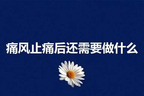 痛风止痛后还需要做什么