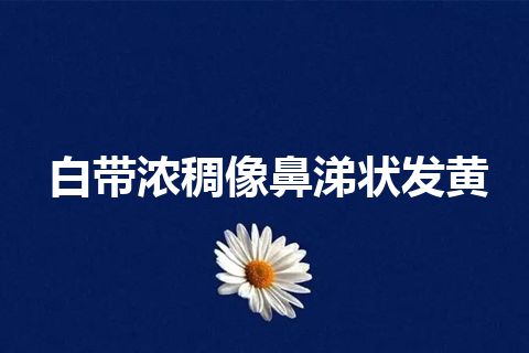 白带浓稠像鼻涕状发黄