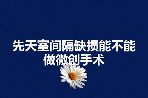 先天室间隔缺损能不能做微创手术