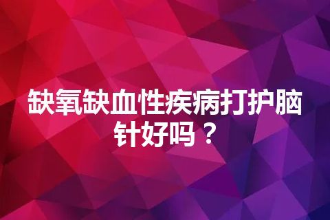 缺氧缺血性疾病打护脑针好吗？