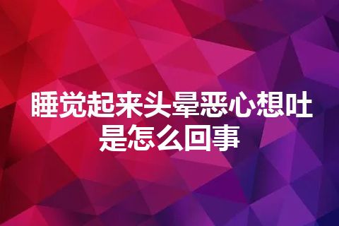 睡觉起来头晕恶心想吐是怎么回事