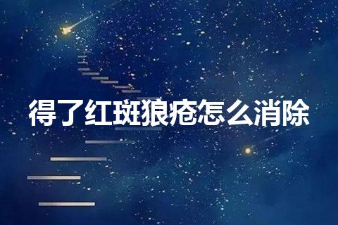 得了红斑狼疮怎么消除