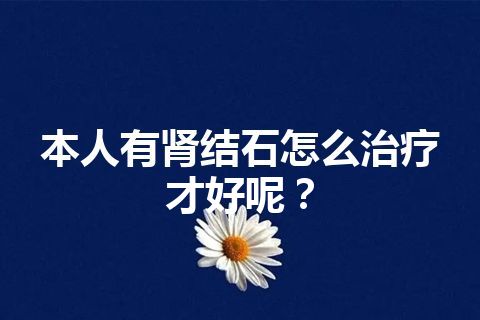 本人有肾结石怎么治疗才好呢？