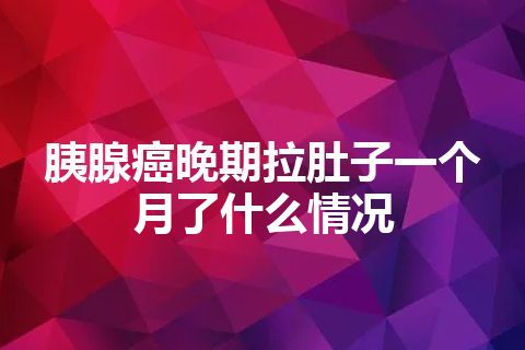 胰腺癌晚期拉肚子一个月了什么情况